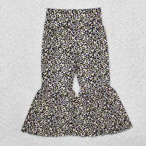 Leopard kids girls bell bottom pants