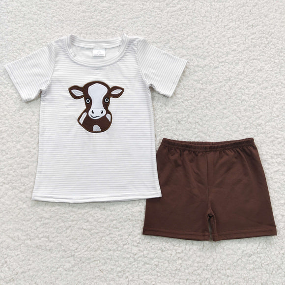 cow white and brown  boy outfits