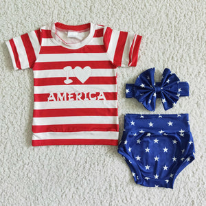 GBO0018 i love AMERICA 4th July clothing