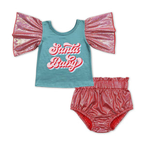 GBO0181--- Santa BABY bummies outfits