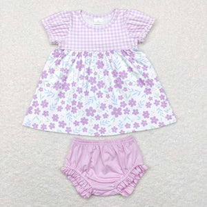 GBO0214--floral purple bummies outfits