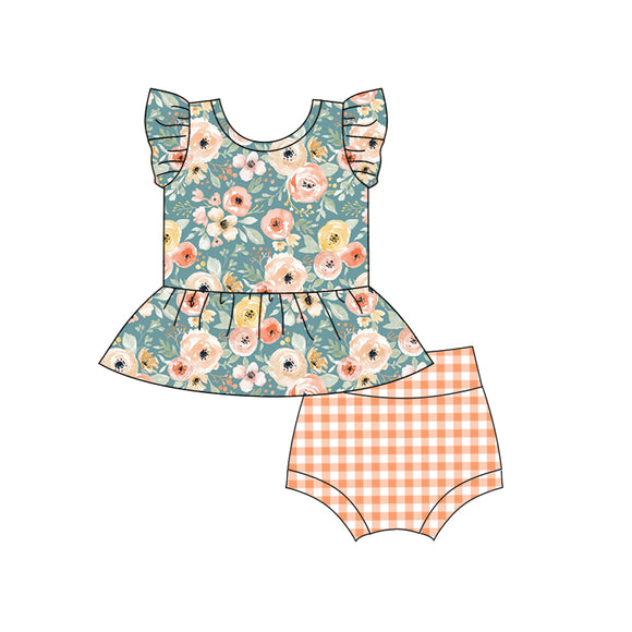 GBO0253--pre order flower orange milk silk bummies outfits