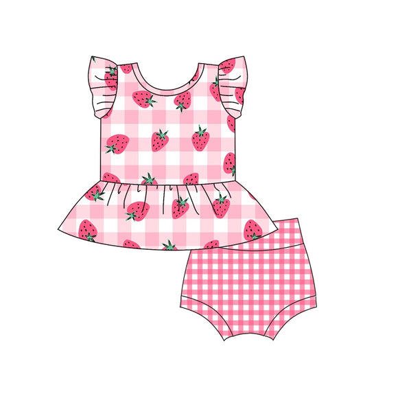 GBO0264--pre order Strawberries milk silk bummies outfits