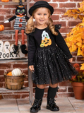 Halloween ghost pumpkin tulle girls dress