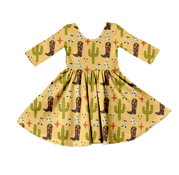 GLD0449--pre order western cactus and shoots  dress