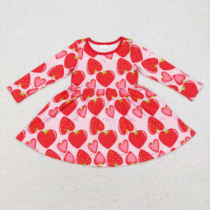 GLD0469-- long sleeve Valentine's Day strawberry dress