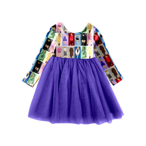Deadline May 20 pre order Long sleeves purple tulle singer girls dresses