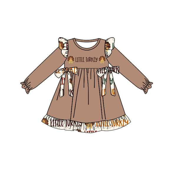 GLD0518 pre order long sleeves little turkey girls dresses
