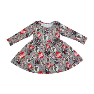 GLD0905  long sleeve Christmas tree dress