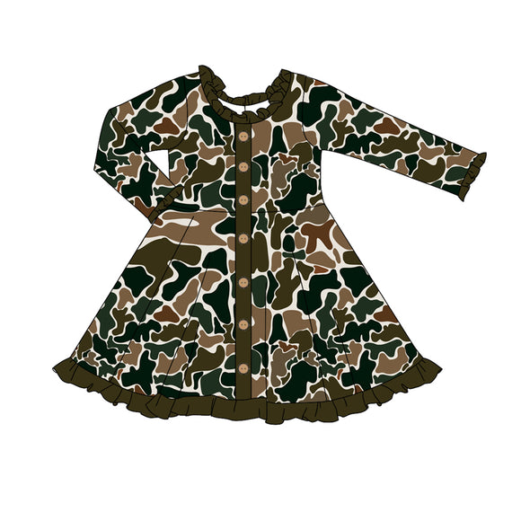 GLD0913 pre order long sleeve camo dress