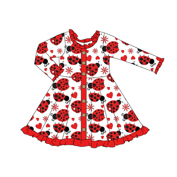 GLD0919 pre order long sleeve ladybird red dress