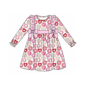 GLD0966 pre order long sleeve Valentine's day donut dress