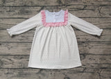 GLD0981 pre-order toddler clothes embriodery cross baby girl dress