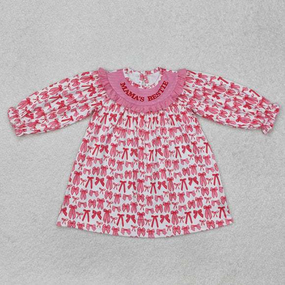 GLD0990  long sleeve embroidered SMOCKED mama's bestie dress