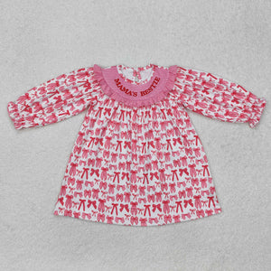 Matching smocked best besie pink bow clothing