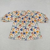 GLD1086 baby girls Thanksgiving colorful bow dress  smocked