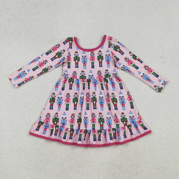 GLD1280 girls Soldier pink long sleeve Dress