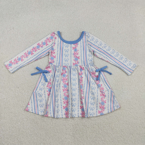 GLD1427 Baby Girls floral long sleeve dress