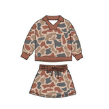 Pre-order GLD1476 girls camo long sleeve skirt outfits