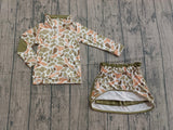Pre-order GLD1545  girls camo long sleeve zipper skirt outfits