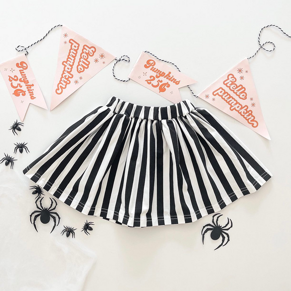 GLK0030--pre order baby girls black stripe skirt