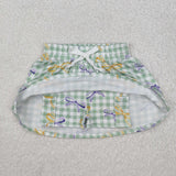 GLK0036 Mardi Gras Girls purple and yellow  bow Skirt