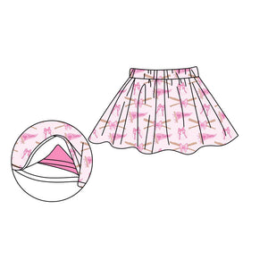 Pre-order GLK0045 Girls pink bow Skirt（Deadline Dec.27）