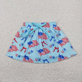 GLK0050 Girls blue July Fourth bow Skirt