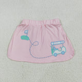 GLK0071 Girls embroidered golf pink Skirt