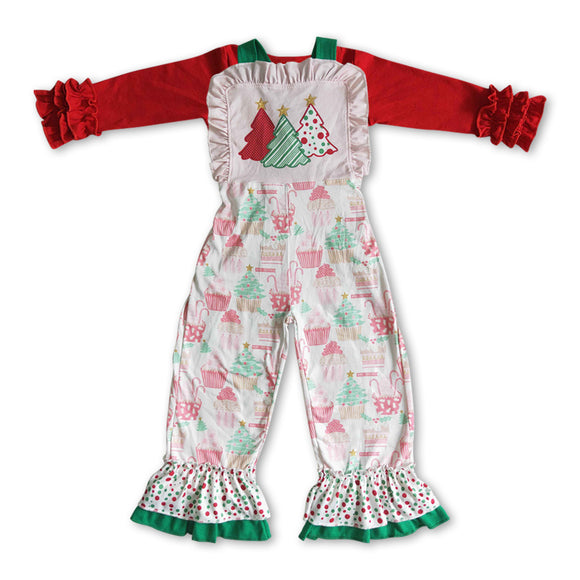 GLP0950--Christmas tree pink + red top girls outfits