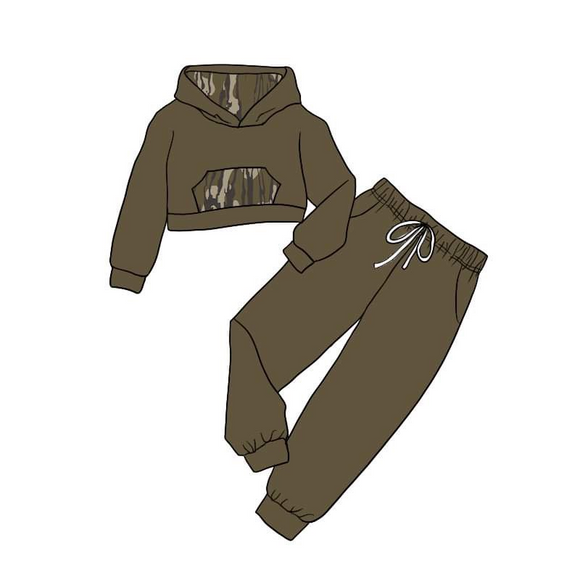GLP1074---pre order new style brown hoodies girls outfits