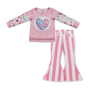 GLP1088-- Valentine dinosaur top +  jeans outfits