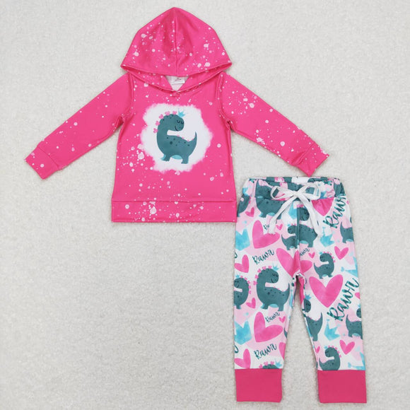 GLP1107-- Valentine's Day heart dinosuar pink girls outfits