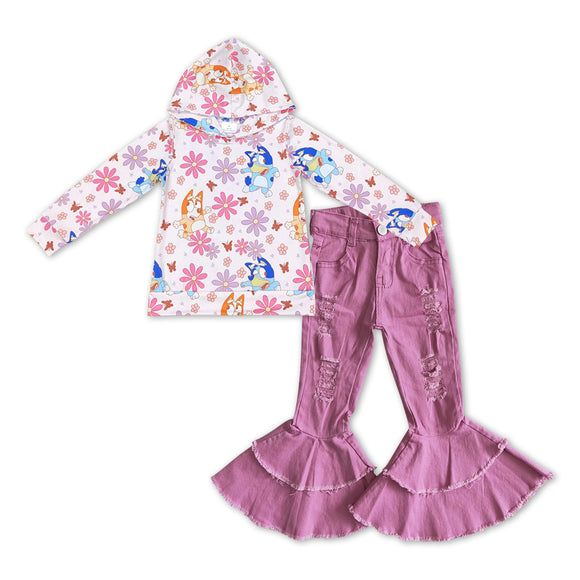 GLP1112--dog flower pink girls outfits