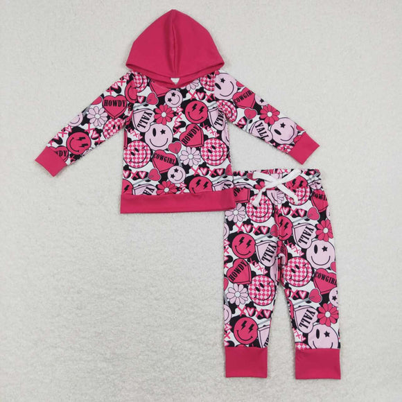 GLP1126-- Valentine's Day heart smile flower girls outfits