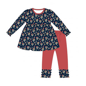 Pre-order GLP1382 long sleeve floral red legging girls outfits