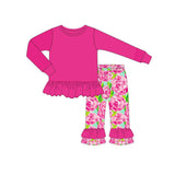 Pre-order GLP1462 long sleeve cotton floral girls outfits