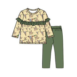 Pre-order GLP1546  long sleeve mallard duck green girls outfits