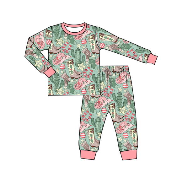 GLP1706 pre order long sleeve western girls pajamas