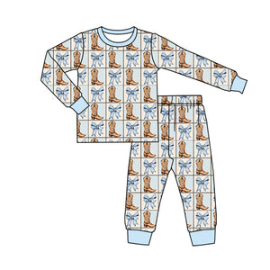 GLP1772 pre order long sleeve Western boots boy pajamas