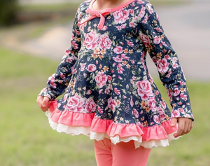 GLP1773 pre order long sleeve floral girls outfits