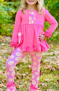 GLP1872  pre order long sleeve smile pink girls outfits