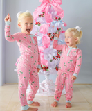 GLP1925  long sleeve Christmas pink bamboo girls outfits