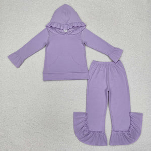 GLP2060 long sleeve cotton purple girls outfits