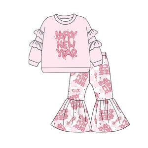 GLP2067 pre order long sleeve Happy year new pink girls outfits