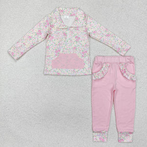 GLP2118long sleeve spring floral pink hoodies outfits