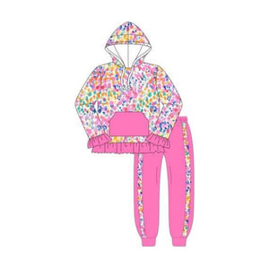 GLP21451 pre order long sleeve spring floral pink hoodie outfits