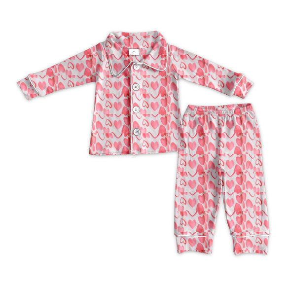 GLP2085  pre order long sleeve Valentine's days girls pajamas