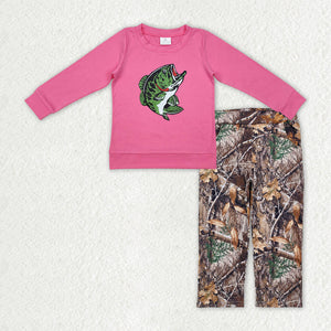 GLP2213 vinyl Girls pink fishing leaf outfits