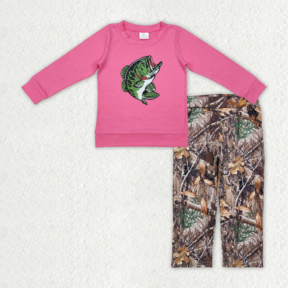 GLP2213 vinyl Girls pink fishing leaf outfits